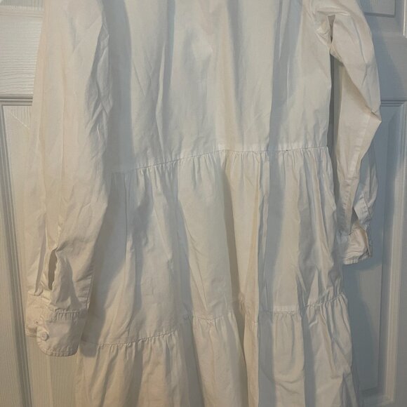 White crisp long sleeve shirt dress by LJC Designs - size S - Picture 7 of 7